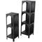 Black Metal 2 & 3 Shelf Storage Shelving Unit with Arched Openings, 2ct.